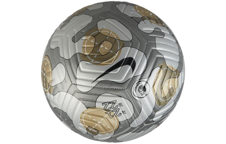 Nike 3 4 Size 5 Ball Soccer Ball Pu Print Machine Stitched Soccer Ball Unisex Silver Black