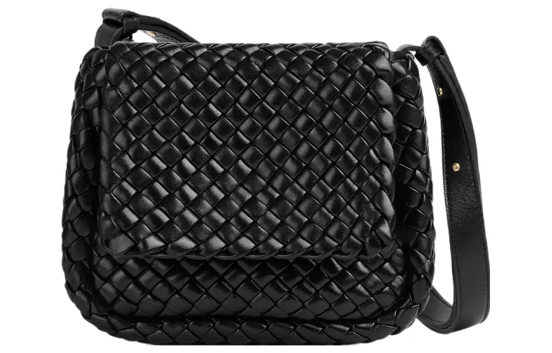 Bottega Veneta Sheepskin Crossbody Bag, Shoulder Bag Women's Black
