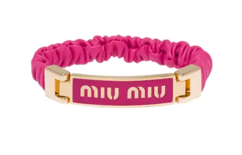 MIU MIU Leather Wristbands Women's Purple
