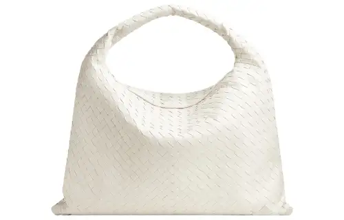 Bottega Veneta Cow Leather Handbag, Shoulder Bag Large Women's White