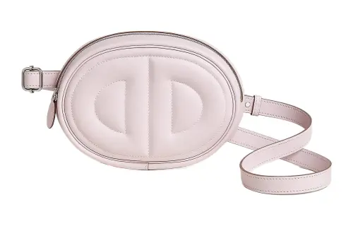 HERMES In The Loop Silver Tone Buckle Swift Calfskin Pig Nose One Shoulder Crossbody Fanny Pack Women's Purple