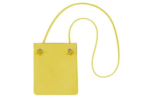 HERMES Aline Milo Lambskin With Swift Calfskin Shoulder Bag, Crossbody Bag Women's Lemon