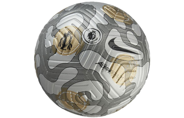 Nike 3 4 Size 5 Ball Soccer Ball Pu Print Machine Stitched Soccer Ball Unisex Silver Black