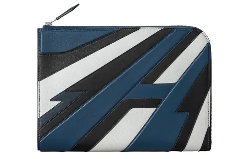 HERMES Zip Tablet Evergrain & Evercolor & Swift Calfskin Clutch Men's Multicolor