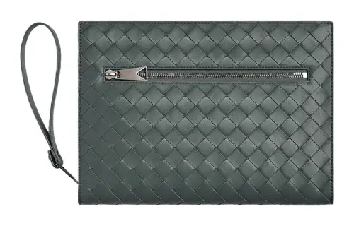 Bottega Veneta Cow Leather Briefcase, Document Bag, Storage Bag, Clutch Small Men's Slate