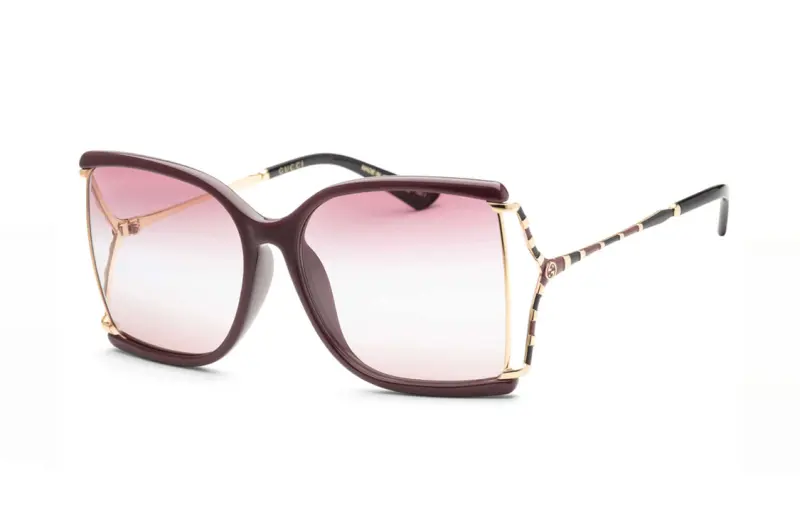 GUCCI Irregular Shape Sunglasses Women's Multicolor