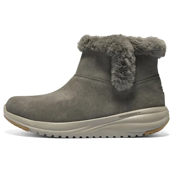 Skechers ON THE GO STELLAR Water Resistant Slip Resistant Short Mid Calf Snow Boots Women's Taupe