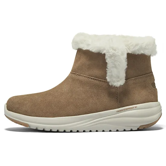 Skechers ON THE GO STELLAR Abrasion Resistant Slip Resistant Short Mid Calf Snow Boots Women's Chestnut
