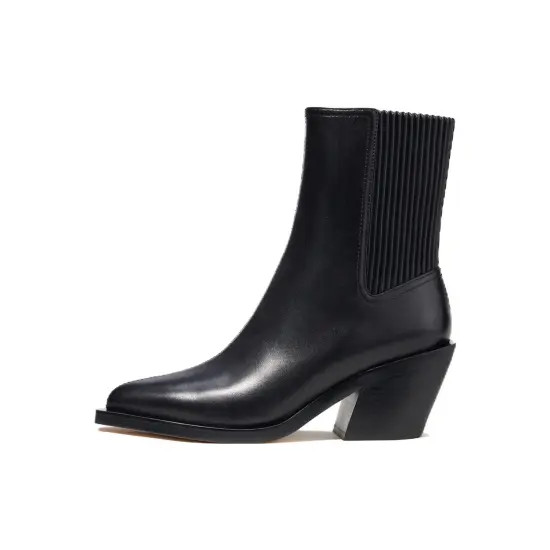 COACH 75mm Pointed-toe Leather Ankle Boots