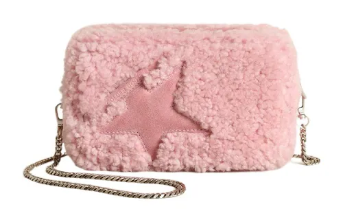 Golden Goose Suede Stars Bag, Camera Bag, Shoulder Bag, Crossbody Bag Mini Women's Pink