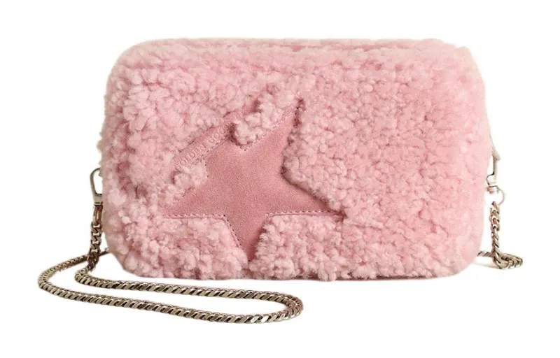 Golden Goose Suede Stars Bag, Camera Bag, Shoulder Bag, Crossbody Bag Mini Women's Pink