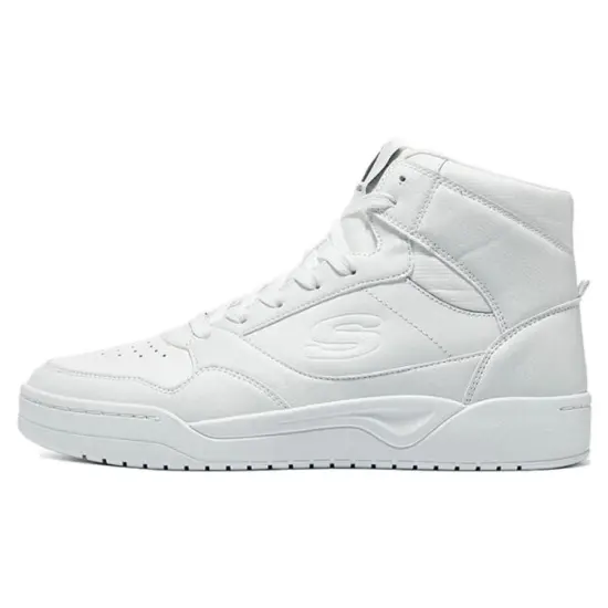 Skechers Anti Slip Wear Resistant Breathable Supportive Lightweight Rebound Mid Top Casual Shoes Men's White
