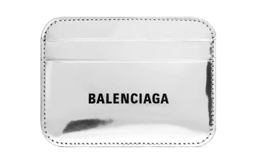 Balenciaga Women'ss Mirror Effect Card Holder Silver