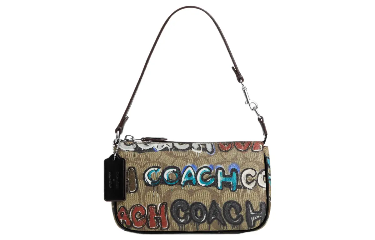 COACH X Mint+Serf Nolita Collaboration Canvas Shoulder Bag, Handbag, Shoulder Bag Small Women's Khaki
