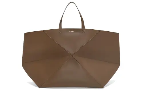 LOEWE Shiny Cow Leather Handbag Extra Large Men's Earthy Brown