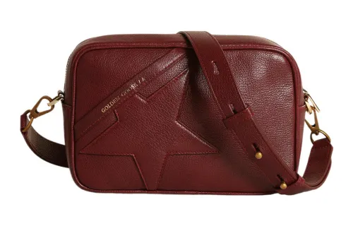 Golden Goose Goatskin Camera Bag, Shoulder Bag, Crossbody Bag Women's Burgundy