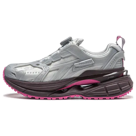 LiNing Project* Cushioned Slip-Resistant Low-Top Sports Casual Shoes Women's Silver Pink
