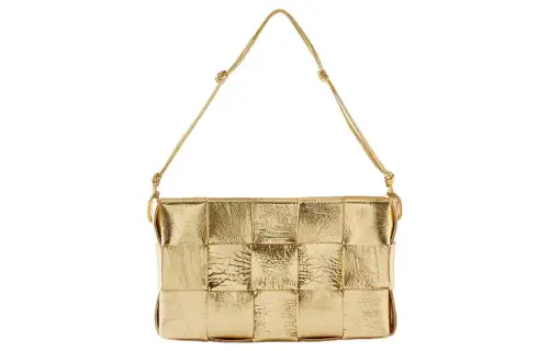 Bottega Veneta CASSETTE Sheepskin One Shoulder Handbag Regular Women's Gold