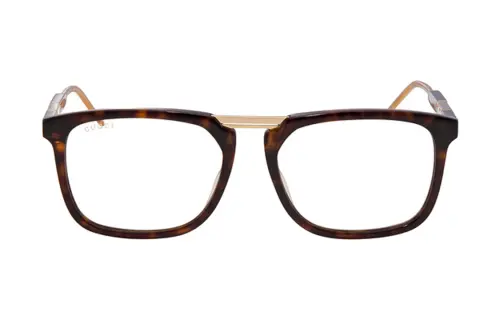 GUCCI Irregular Shape Eyeglass Frames Men's Brown