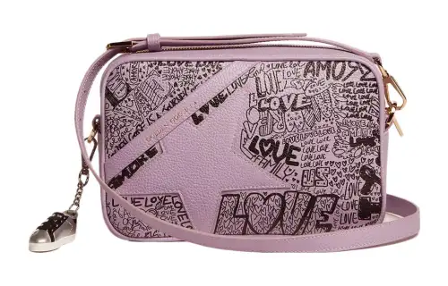 Golden Goose Cow Leather Camera Bag, Shoulder Bag, Crossbody Bag Women's Light Purple