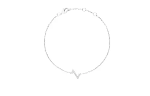 LOUIS VUITTON Lv Volt Upside Down Chain Bracelet White Gold And Diamonds
