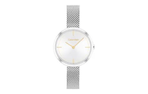 CALVIN KLEIN Wind Style Collection Wrist Watches Quartz Movement Stainless Steel Strap Silver Dial Women's Watch