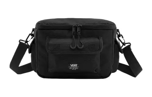 Vans Zip Closure Polyester Shoulder Bag, Crossbody Bag, Sling Bag Regular Unisex Black