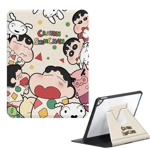 US 10 cents MSMF IPAD protective case iPad Pro 2022/12.9 inch/11 inch/10th generation/AIR5/4/3/mini6 Fashion brand cartoon cute Crayon Shin-chan rotatable Apple tablet case full package pattern