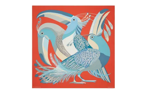 HERMES Silk Scarves Women's Red