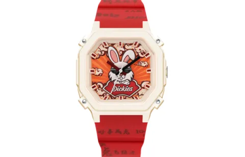 Dickies 471 Wrist Watches Quartz Movement Plastic Strap 43mm Beige Watch Dial Women's Watch