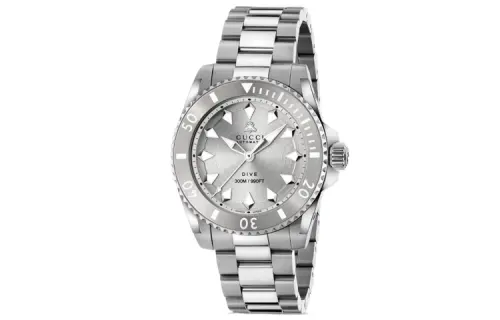 GUCCI Wrist Watches Automatic Mechanical Movement Stainless Steel Watchband 40mm Silver Dial Unisex 300m Waterproof