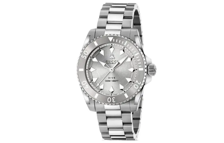 GUCCI Wrist Watches Automatic Mechanical Movement Stainless Steel Watchband 40mm Silver Dial Unisex 300m Waterproof