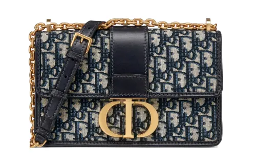 DIOR 30 Montaigne Chain Bag Blue DIOR Oblique Jacquard