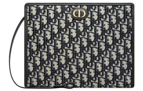 DIOR Montaigne Collection 30 Canvas Toiletry Bag Clutch 30 Women's Denim Blue