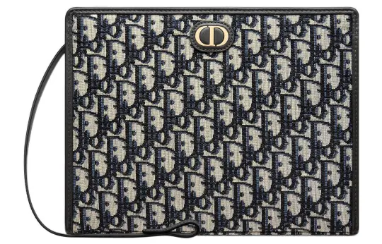 DIOR Montaigne Collection 30 Canvas Toiletry Bag Clutch 30 Women's Denim Blue