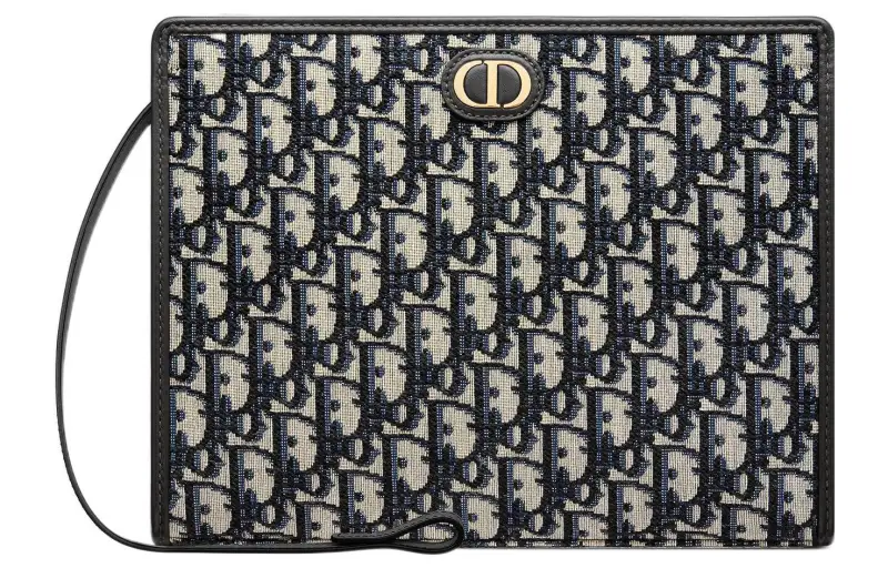 DIOR Montaigne Collection 30 Canvas Toiletry Bag Clutch 30 Women's Denim Blue