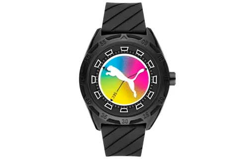 PUMA Wrist Watches Quartz Movement PU Strap Black Dial Men's Watches
