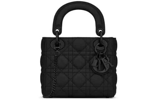 DIOR Mini Lady DIOR Bag-Black Ultramatte Cannage Calfskin