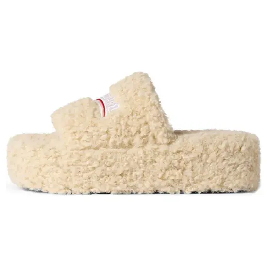 Balenciaga Women's Furry Slides 'Beige'