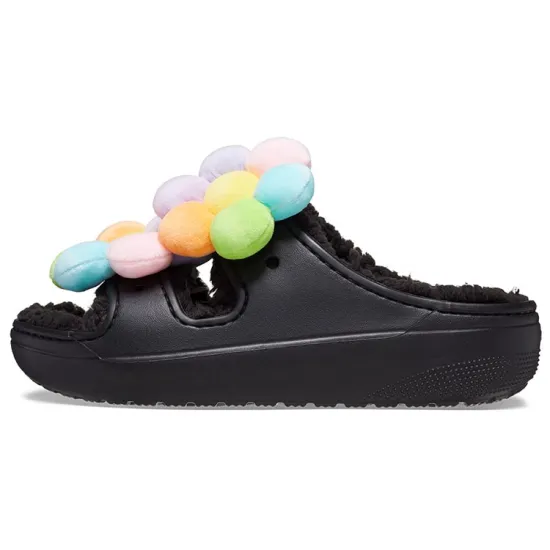 Crocs Classic Cozy Daisy Clogs 'Black Multi' Women's
