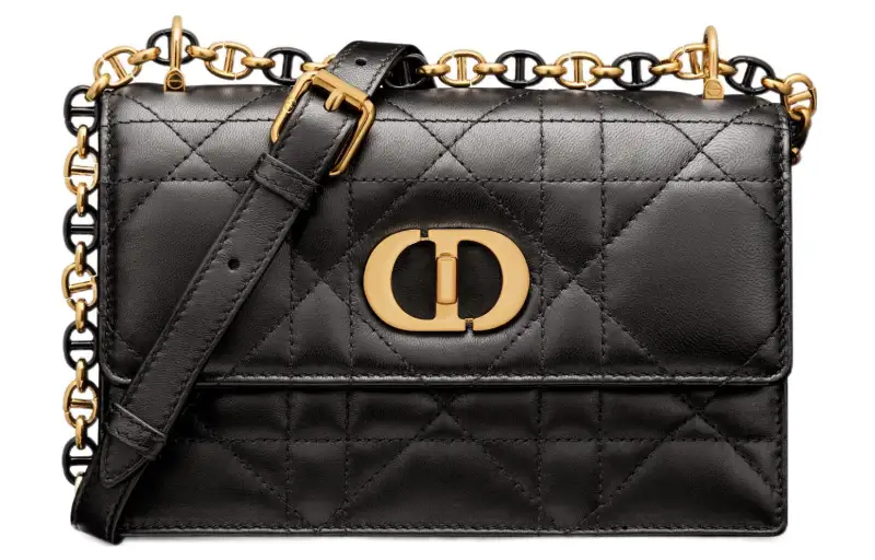 DIOR Miss Caro Sheepskin Crossbody Bag, Shoulder Bag Mini Women's Black