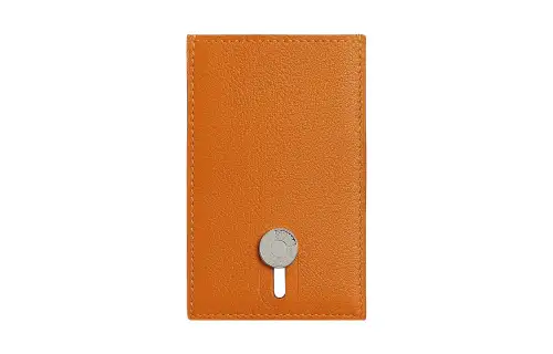 HERMES Diablo Evercolor Leather Card Holder Men's I9 Abricot Apricot