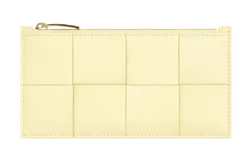 Bottega Veneta Lambskin Card Holder Women's Light Yellow