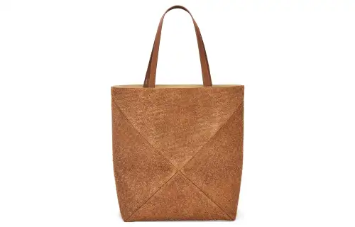 LOEWE Brushed Suede Handbag Large Women's Peanut