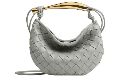 Bottega Veneta Sardine Sheepskin Portable Crossbody Bag, Shoulder Bag Mini Women's Agate Gray