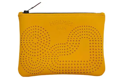 HERMES Polyamide Clutch Small Women's Yellow