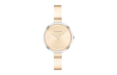 CK/Calvin Klein Wrist Watches Quartz Movement Steel Strap 30mm Gold Dial Women's Watch 25200188 Gj
