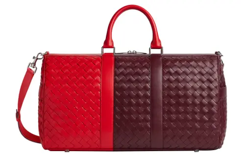 Bottega Veneta Cow Leather Shoulder Bag, Crossbody Bag, Handbag, Travel Bag Medium Men's Red/Burgundy