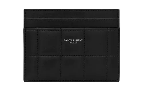 SAINT LAURENT Calfskin Card Holder Men's Black