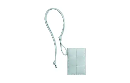 Bottega Veneta Lambskin With Calfskin Card Holder Regular Women's Washed Cyan